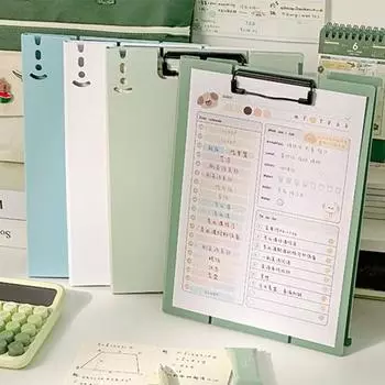 Доска с зажимом для файлов, держатель для документов, большая емкость, гладкий край, без заусенцев, портативный органайзер для файлов формата А4, офисные принадлежности зелёный