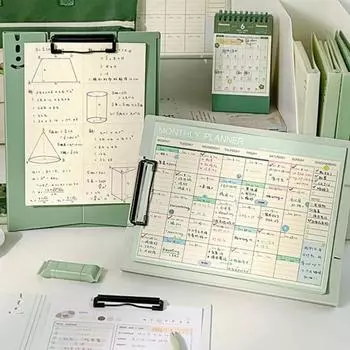 Доска с зажимом для файлов, емкость для держателя документов, свободный, с гладкими краями, с заусенцами, большой портативный файл формата А4 светло-зеленый