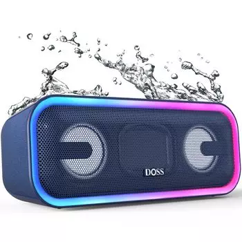DOSS SoundBox Bluetooth-динамик Deep Hours Водонепроницаемый стереофонический светильник TF-карта для ванной комнаты Pro+ [24 Вт бас/15 воспроизведение/IPX6