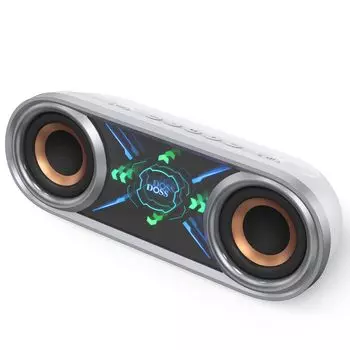 DOSS SoundBox P400 Bluetooth-динамик 50 Вт с глубоким басом, беспроводной портативный небольшой Bluetooth-динамик, стереосистема с крутой зеркальной картой Phantom для ванной комнаты