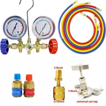 Доставка из России ru Набор манометров для коллектора хладагента Инструменты для кондиционирования воздуха со шлангом и крюком для R12 R22 R404A R134A