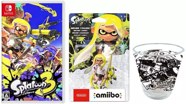 [Доставляется в оригинальной транспортной коробке] Splatoon 3 -Switch + amiibo Inkling [Желтый] (Взвод серии) (акриловый стакан в комплекте)