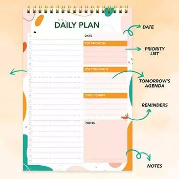 Достижение целей Недатированный планировщик План Книга Гладкое письмо Без растекания чернил A5 Время синий