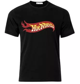 Доступна красивая черная забавная футболка унисекс Hotwheel S