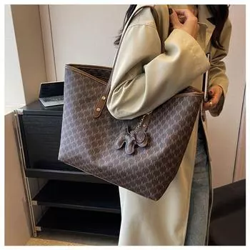 Доступная роскошь Модный класс Иностранный стиль Модная сумка-тоут Brown without pendant