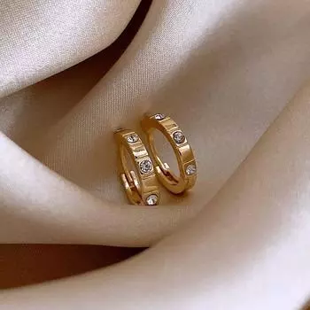 Доступная роскошь Золотой женский сон Простой браслет Знаменитые в интернете Элегантные серьги Golden earring ~ Sleep free