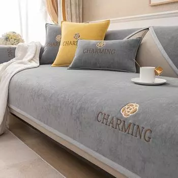 Доступная роскошная подушка для дивана в скандинавском стиле, универсальная нескользящая подушка для четырех сезонов, простой современный кожаный чехол на сиденье, подлокотник, спинка, тканевый чехол для полотенец 70*70