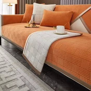 Доступная роскошная стильная диванная подушка из синели, универсальная современная скандинавская подушка, нескользящий чехол, утолщенное полотенце на спинку 70*70cm