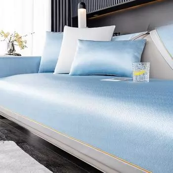 Доступная роскошная стильная подушка для дивана из ледяного шелка, летний летний коврик, простой современный нескользящий кожаный чехол для дивана, подушка 70*70