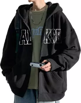 Доступно в 5 цветах. Свободная большая толстовка с логотипом. Большой силуэт. Стильная толстовка Harajuku. Большой размер. Весна-осень. Весна-лето. Расслабленная толстовка Harajuku. чёрный