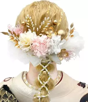 Доступно в 8 цветах: искусственный цветок для волос в японской сетке, выпускной, японская искусственная золотая фольга, плетеный специальный чехол, розовый розовый