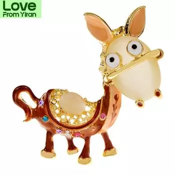 Доступные цвета Опаловый ослик булавки броши для женщин милые животные эмалированный сплав материал украшения для вечеринок белый