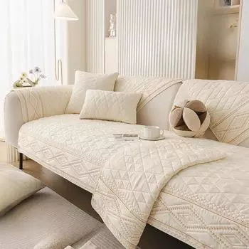 Доступный роскошный стиль, хлопковая подушка для дивана, кремовый высококачественный стеганый чехол для дивана, универсальный нескользящий чехол для дивана на четыре сезона, ткань 70*70cm хаки