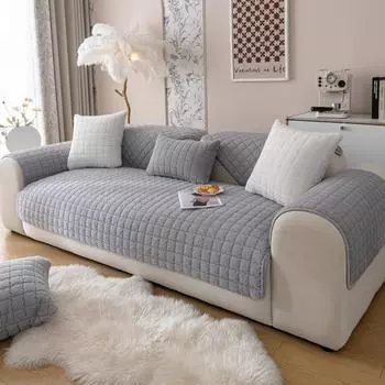 Доступный роскошный стиль, плюшевая подушка для дивана с кроликом, теплый универсальный чехол, нескользящий высококачественный чехол на подлокотник, утолщенная подушка на спинку полотенца 70*70cm