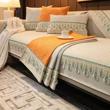 Доступный роскошный стиль, современная высококачественная кожаная подушка для дивана, высококачественная ткань Four Seasons, нескользящий чехол, полотенце 70*70cm