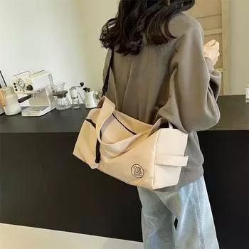 Досуг Большая вместительная сумка для женщин 2024 Новая одноплечевая спортивная фитнес-холщовая сумка-подушка, универсальная дорожная сумка Niche