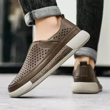 Досуг Новые мужские сандалии Летняя дышащая обувь для мужчин Slip on Clogs Outdoor Взрослая мужская обувь для прогулок на открытом воздухе по пляжу 38 коричневый