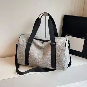 Досуг однотонный цвет молния большой емкости дорожная сумка зимняя прочная досуг спортивная сумка коричневый