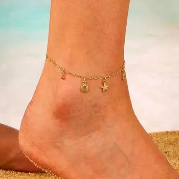 Досуг отпуск милый пляжный стиль морской звезды цепь ножной браслет цепь 1 pcs