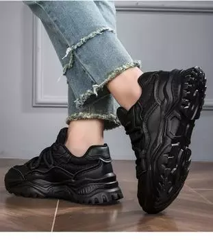 Досуговые толстые белые туфли для женской обуви, кроссовки 42