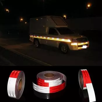 DOT-C2 Reflective Adhesive Tape 5cm*10m Red White Diamond Grade Conspicuity Reflectors Strip Waterproof Stickers For Vehicle Car