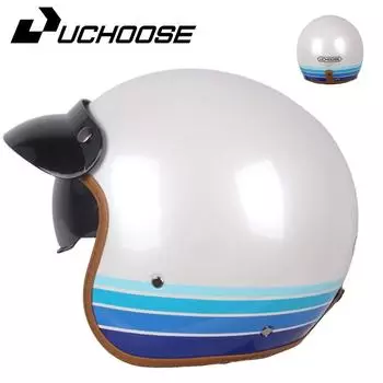 DOT Open Face Casco Moto Мотоциклетные аксессуары Мужские мотошлемы Сертифицированный ретро мотоциклетный шлем Cafe Racer L серый