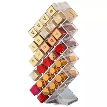 Dotcom Prime Lip Storage Настольный акриловый футляр для хранения помады Стильный фирменный прозрачный 28 разделителей