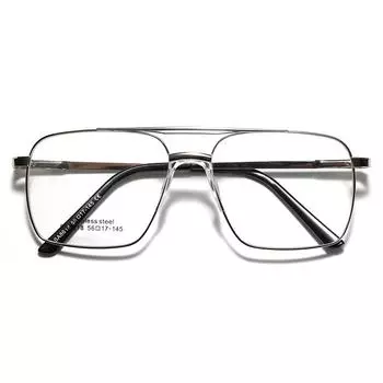 Double Beam Metal Square Saddle Nose Pad Glasses Men S Literary And Retro Large Frame Flat Mirror Women S Large Frame Mirror золотой
