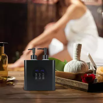 Double Bottle Oil Heater Portable Quick Heating Heated Body Lotion Dispenser Black белый