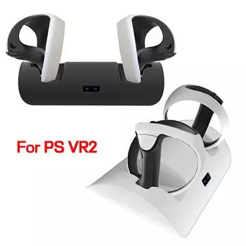 Double Charging Base Charger Dock Charge Station for PS VR2 Magnetic Absorption VR Glasses Charger белый