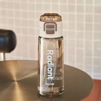 Double drinking cup portable outdoor summer plastic water bottle high value sports water bottle pop lid straw cup for men and women 550ml