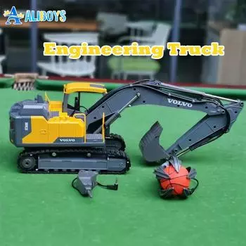 DOUBLE E 598/590 1/16 RC Truck 3 в 1 Simulation 2.4G APP Dual Remote Control Alloy Excavator RC Dump Engineering Truck Kid Toy