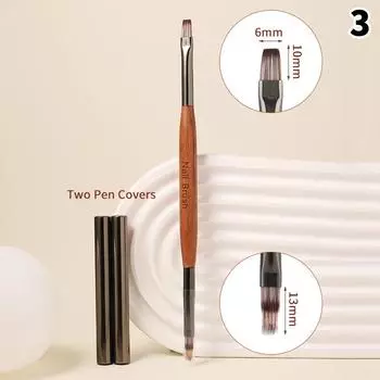 Double Ended 7/12/13Mm Liner Painting Brush Nail Art Flat Round Drawing Flowers Diy Petal Pen Tools Glue Phototherapy Pen as the picture