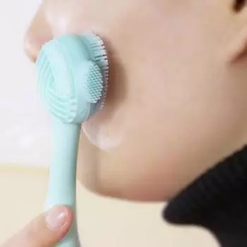 Двусторонняя ручная щетка для очищения лица, силиконовые скраберы, пищевая ручная глубокая очистка пор, сужение омертвевшей кожи, отшелушивание