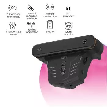 DOUBLE G0 pro Гитарный предусилитель BT Preamp Звукосниматель Acoustic Chorus Delay Reverb Effects Звукосниматель Soundhole с приемником Встроенная перезаряжаемая батарея чёрный