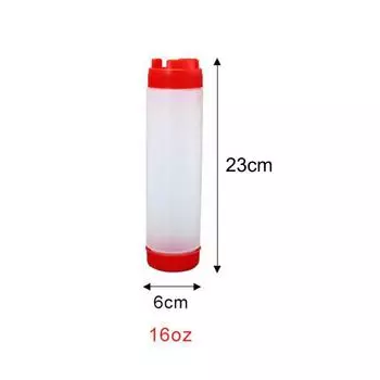 Double Head Sauce Bottles 16oz 20oz 24oz Tomato Catchup Dispenser Squeeze Bottles Picnic Cooker 16oz красный