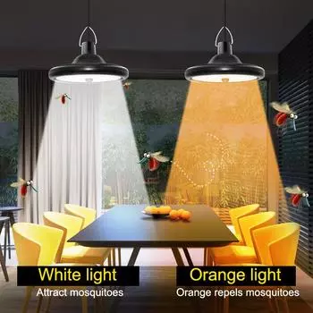 Double Head Solar Pendant Light Outdoor Indoor Solar Shed Light PIR Motion Sensor Solar Lamp Dimmable Garage Yard Patio Garden White