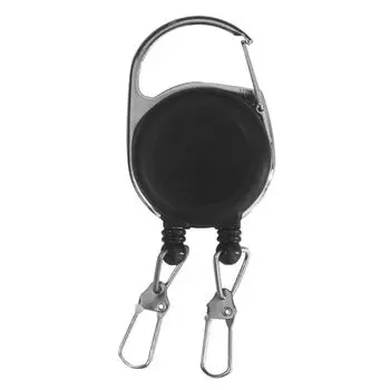Double Headed Easy To Pull Buckle Badge Reels ID Card Holder Retractable Keychain Outdoor Camping