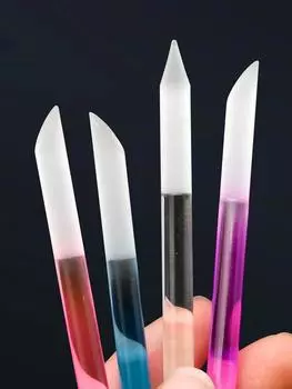 Double headed nano glass nail file, nail polishing file, finger seam cleaning, nail grinding crystal rod фиолетовый
