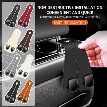 Double Hook Car Seat Back Hook Bag Umbrella Hanging Hanger Universal Interior Car Suede Accessories Vehicle Storage F6I7 чёрный
