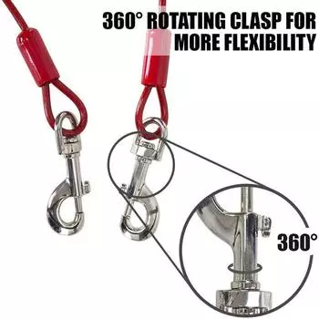Double hook wire rope anti-bite bolt dog leash pet traction outdoor one tow two anti-bite dog chain