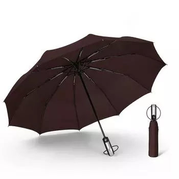 Double-layer Automatic 10-bone Rain and Sun Umbrella Windproof Sunscreen Rain and Sunshine Dual-use Business Folding Umbrella