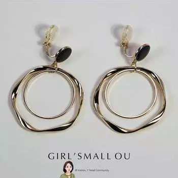 Double-Layer Large Ring 925 Silver Needle Face Slimming Cushion Ear Clip No ear hole-padded ear clip