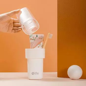 Double-layer Mouthwash Cup Home Travel Rinse Cups Tooth Bucket Toothbrush Toothpaste Storage Box Portable Toothbrush Holder