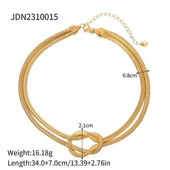 Double-layer Stacked Titanium Steel Necklace Light Luxury High-end Clavicle Chain Stainless Steel Jewelry Does Not Fade