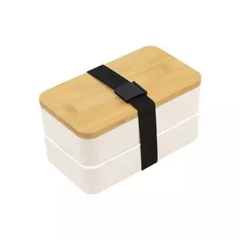 Double-layered Japanese-style Lunch Boxes Stackable Salad Box Portable Lunch Containers Student белый
