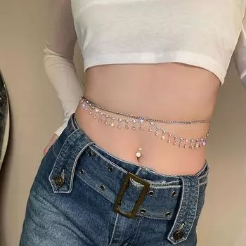 Двухслойный сексуальный пояс на талию с кисточками для женщин и девочек, летние пляжные бикини, простая цепочка для тела, праздничные аксессуары, подарки onesize