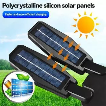 Double LED Garage Light with 180 ° Rotatable Night Lamp For Outdoor Solar Powered Waterproof Ultra Bright Road Lighting Lamp 1PC