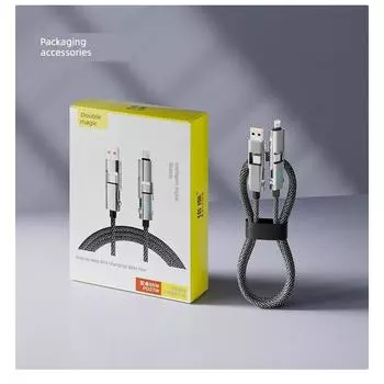 Double Magic Two Drag Two Smart Digital Display Data Line 65W Four in One Super Fast Charge Applicable to Apple PD Huawei Typec Two-to-two digital display data line 1.2m 1.2m