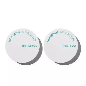 [Double Planning] Innisfree No-Sebum AC Powder 5 г, 2 упаковки, корейская косметика